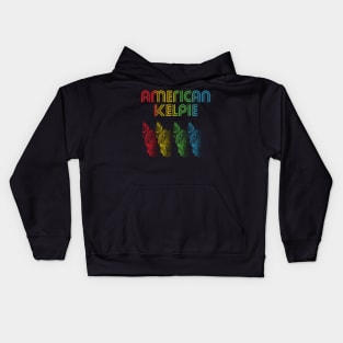 Cool Retro Groovy Australian Kelpie Dog Kids Hoodie